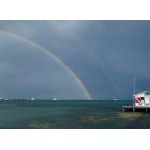 Double Rainbow, Ambergris Caye.  Photo by Joe and Marcia Pugh. All rights reserved.