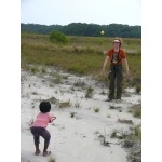 Joyce playing catch. Photo by Rick Taylor. Copyright Borderland Tours. All rights reserved.