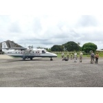 Touchdown in Omboue. Photo by Rick Taylor. Copyright Borderland Tours. All rights reserved.