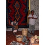 Carding wool in Teotitlan. Photo by Rick Taylor. Copyright Borderland Tours. All rights reserved.