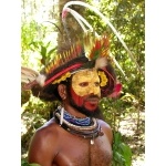 Huli Tribesman with bird-of-paradise head-dress.. Photo by Adam Riley. All rights reserved.