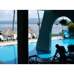 Hotel on Lake Catemaco. Photo by Rick Taylor. Copyright Borderland Tours. All rights reserved.
