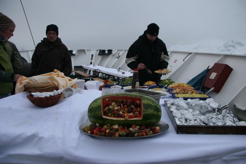 Food on the boat. Photo by Adam Riley. All rights reserved.