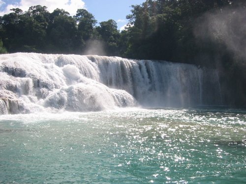 Cascada agua azul. Photo by Rick Taylor. Copyright Borderland Tours. All rights reserved.