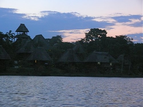 Sundown at napo wildlife center. Photo by Rick Taylor. Copyright Borderland Tours. All rights reserved.