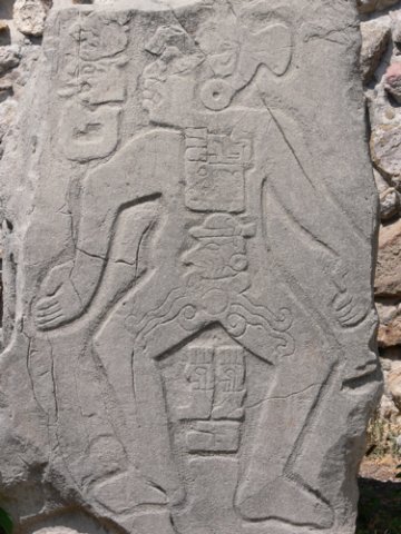 Dancer at monte alban. Photo by Rick Taylor. Copyright Borderland Tours. All rights reserved.