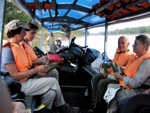Boat ride on the rio tambopata. Photo by Joe and Marcia Pugh. All rights reserved.