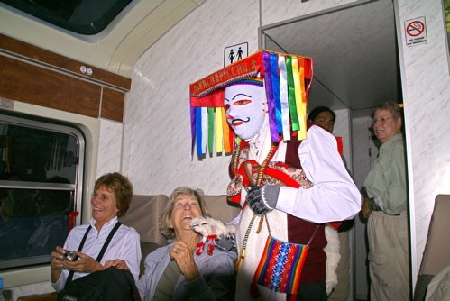 Uccuku on train to machu picchu. Photo by Joe and Marcia Pugh. All rights reserved.